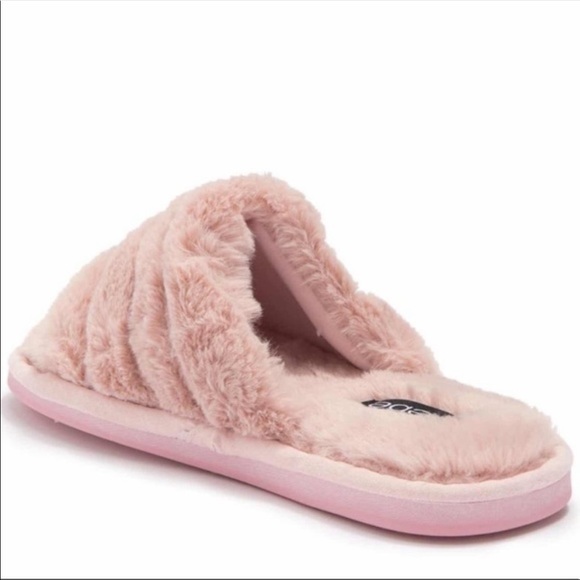 Bebe Sadia Faux Fur Slide Slipper Pink Size 9 NEW - Picture 2 of 5